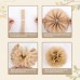 SUNBEAUTY Party Decoration Pompoms – Pack of 15 Beige Brown White Tissue Paper Pompoms for Wedding, Table Decoration Birthday, Baby Shower Decoration, Prom, Festival, Christmas, Carnival