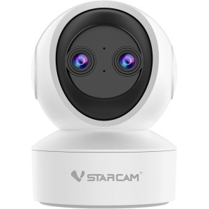 VSTARCAM Camera with Double Lens, Security Camera for Indoor Use, 2K WiFi, Baby Camera, 360° PTZ Camera, Indoor Camera, Pet Camera, Night Vision, 2-Way Audio, Hybrid Zoom, 2.4G WiFi