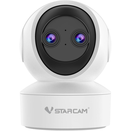 VSTARCAM Camera with Double Lens, Security Camera for Indoor Use, 2K WiFi, Baby Camera, 360° PTZ Camera, Indoor Camera, Pet Camera, Night Vision, 2-Way Audio, Hybrid Zoom, 2.4G WiFi