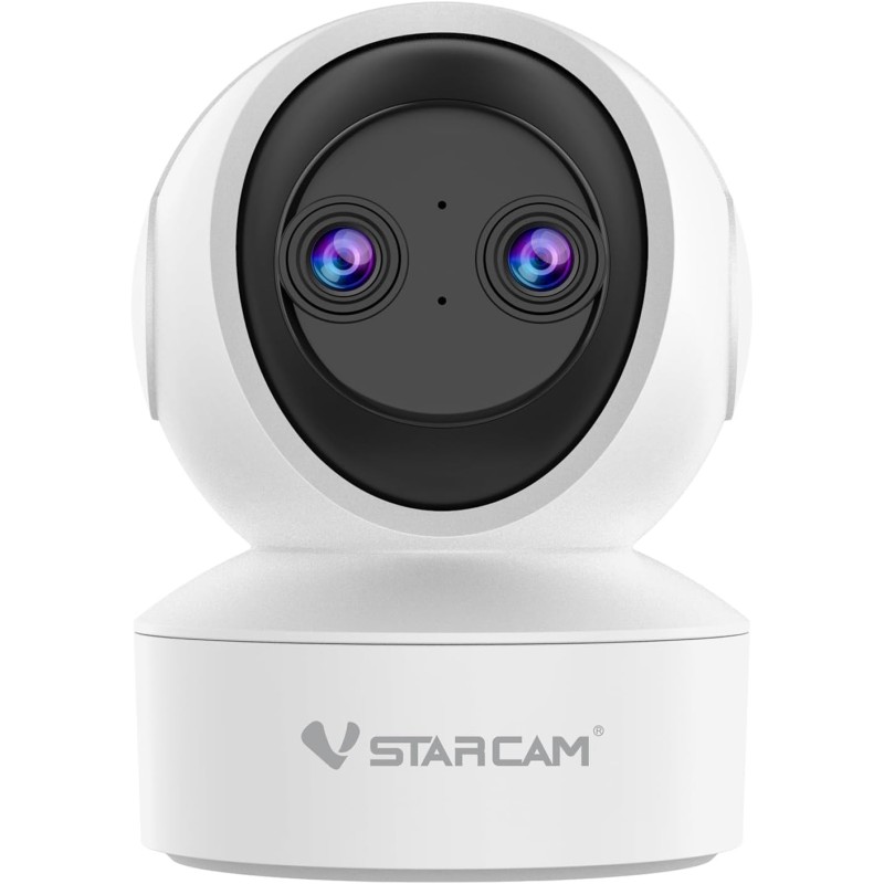 VSTARCAM Camera with Double Lens, Security Camera for Indoor Use, 2K WiFi, Baby Camera, 360° PTZ Camera, Indoor Camera, Pet Camera, Night Vision, 2-Way Audio, Hybrid Zoom, 2.4G WiFi