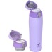 AORIN Drinking Bottle Stainless Steel 18/8, 500 ml, Leak-Proof Thermos Flask, Double-Walled with 2 Lids, BPA-Free Sports Bottle, Drinking Bottles for Sports, School, Outdoor