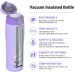 AORIN Drinking Bottle Stainless Steel 18/8, 500 ml, Leak-Proof Thermos Flask, Double-Walled with 2 Lids, BPA-Free Sports Bottle, Drinking Bottles for Sports, School, Outdoor