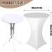 Set of 2 White High Table Covers, Diameter 80-85 cm, Round Standing Tablecloths, Elastic White Stretch Tablecloths with Foot Pockets, for Bar, Round Tables, Weddings, Birthday Parties, Banquets, 80 x