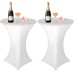 Set of 2 White High Table Covers, Diameter 80-85 cm, Round Standing Tablecloths, Elastic White Stretch Tablecloths with Foot Pockets, for Bar, Round Tables, Weddings, Birthday Parties, Banquets, 80 x