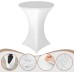 Set of 2 White High Table Covers, Diameter 80-85 cm, Round Standing Tablecloths, Elastic White Stretch Tablecloths with Foot Pockets, for Bar, Round Tables, Weddings, Birthday Parties, Banquets, 80 x