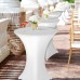 Set of 2 White High Table Covers, Diameter 80-85 cm, Round Standing Tablecloths, Elastic White Stretch Tablecloths with Foot Pockets, for Bar, Round Tables, Weddings, Birthday Parties, Banquets, 80 x