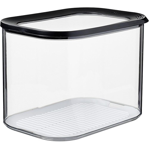 Mepal - Lebensmittelbehälter Rechteckige Modula XL - Transparente Vorratsbox mit Deckel - Küchenorganizer & Aufbewahrungsbox aus Kunststoff - Stapelbar & Luftdicht - 4500 ml - Black
