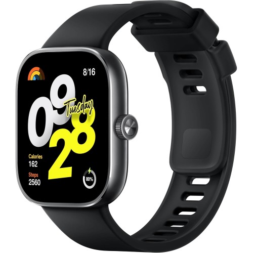 Xiaomi Redmi Watch 4 Smartwatch with 1.97 Inch AMOLED Display with 390 x 450 Pixels and 60 Hz, Up to 20 Days Battery Life, HyperOS, Heart Rate and Blood Oxygen Measurements - Obsidian Black