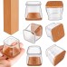 RUSIDO Pack of 20 square chair leg caps (for side length: 26-40 mm), clear chair leg protectors, chair gliders, silicone protective caps for chair legs, felt glides for wooden floors, floor from