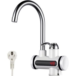 Instant Hot Electric Faucet 220v 3000w Kitchen Water Heater LED Electric Faucet Stainless Steel Hot Water Boiler 360° Swivel Kitchen Faucet