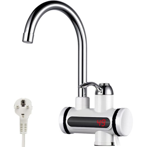 Instant Hot Electric Faucet 220v 3000w Kitchen Water Heater LED Electric Faucet Stainless Steel Hot Water Boiler 360° Swivel Kitchen Faucet