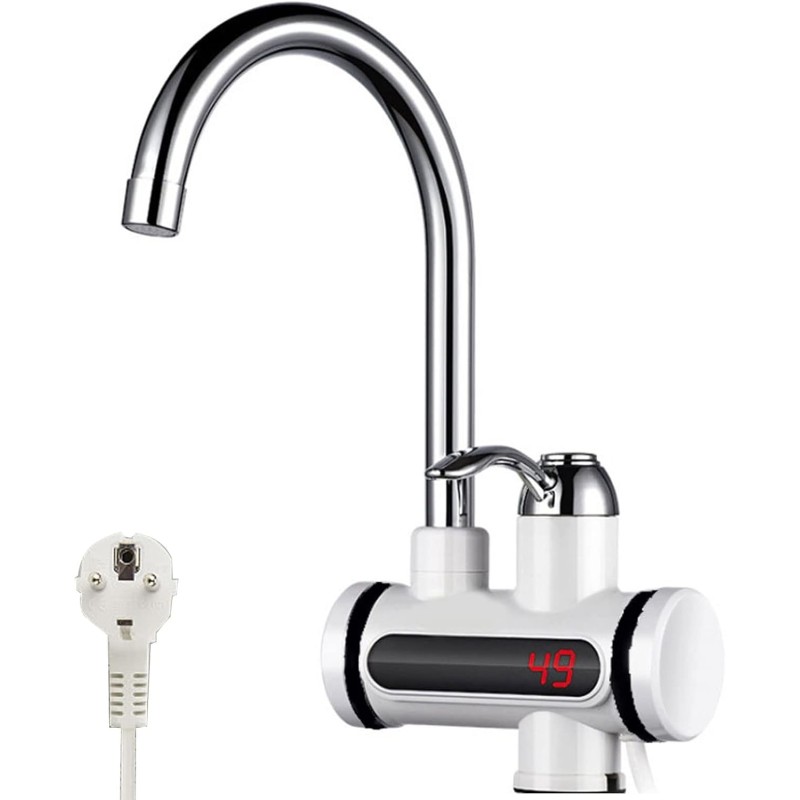 Instant Hot Electric Faucet 220v 3000w Kitchen Water Heater LED Electric Faucet Stainless Steel Hot Water Boiler 360° Swivel Kitchen Faucet