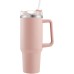 40 oz Double-Walled Stainless Steel Vacuum Insulated Mug 1200 ml Tumbler Drinking Cup with Handle Straw Insulated Coffee Mug Car Mug Travel Mug Thermal Mug for Cold Hot Drinks Pink