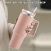 40 oz Double-Walled Stainless Steel Vacuum Insulated Mug 1200 ml Tumbler Drinking Cup with Handle Straw Insulated Coffee Mug Car Mug Travel Mug Thermal Mug for Cold Hot Drinks Pink