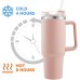 40 oz Double-Walled Stainless Steel Vacuum Insulated Mug 1200 ml Tumbler Drinking Cup with Handle Straw Insulated Coffee Mug Car Mug Travel Mug Thermal Mug for Cold Hot Drinks Pink