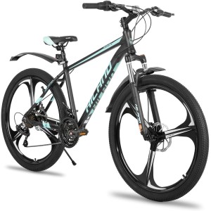 Hiland 26 Inch Mountain Bike MTB with Aluminium Frame Disc Brake Suspension Fork 3 Spoke Wheels for Teenagers Bicycle Men Women Boys Girls S
