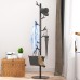 BAKAJI New York Clothes Rack with 16 Hooks, Space Saving Clothes Rack with 16 Hooks, Freestanding Clothes Rack for Entryway and Living Room, Ideal for Coats, Hats, Bags (Black)