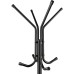 BAKAJI Oslo Clothes Rack Space Saving with 12 Hooks Freestanding Clothes Rack for Entryway and Living Room Ideal for Coats, Hats, Bags (Black)