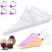 Ziamzra Disposable Piping Bags, Medium, Pack of 100, Professional Disposable Piping Bags, Transparent Piping Bags, Professional with 4 Purple Silicone Piping Bag Clips for Pastries, Cakes, Cupcakes,