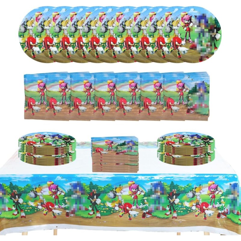 Ptydecta Birthday Party Set, Birthday Decoration, Birthday Plate, Tablecloth, Napkin, Suitable for 20 People (C2)