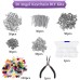 LUBOXIN 50 Sets Guardian Angel Craft Beads Set Guardian Angel Key Ring Make Your Own Angel Craft Set Guardian Angel Charms Pearl Angel Key Ring for DIY Wedding Gifts Crafts