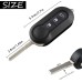 SLshiBo Key Shell 3 Buttons Fait Car Key Casing, Fait Key Shell with Key Fob for Fait 500 Panda Grande Punto Evo Ducato Bravo