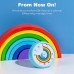Visual Timer for Children, 60 Minute Countdown for Classroom, Office, Kitchen, Desk Kids Time Mana Gement Tools with Quiet Operation, Pomodoro Timer Rainbow Pattern (Blue)