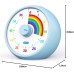 Visual Timer for Children, 60 Minute Countdown for Classroom, Office, Kitchen, Desk Kids Time Mana Gement Tools with Quiet Operation, Pomodoro Timer Rainbow Pattern (Blue)