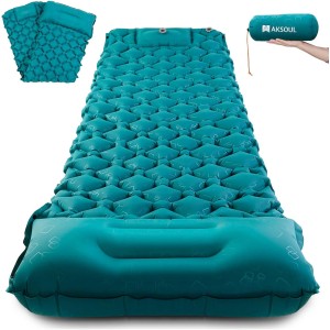 AKSOUL Self-Inflating Sleeping Mat for Camping: Ultralight Compact Inflatable Mattress - Portable Self-Inflating Small Sleeping Mat for Camping Trekking Hiking Mat Travel Outdoor