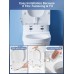 YEAUPE PRO Toilet Seat with Bidet, Toilet Seats with Soft-Close Mechanism, Non-Electric, with Self-Cleaning Double Nozzles, Separate Back and Female Cleaning (White D), 44 x 37 x 8.3 cm