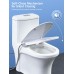 YEAUPE PRO Toilet Seat with Bidet, Toilet Seats with Soft-Close Mechanism, Non-Electric, with Self-Cleaning Double Nozzles, Separate Back and Female Cleaning (White D), 44 x 37 x 8.3 cm