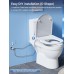 YEAUPE PRO Toilet Seat with Bidet, Toilet Seats with Soft-Close Mechanism, Non-Electric, with Self-Cleaning Double Nozzles, Separate Back and Female Cleaning (White D), 44 x 37 x 8.3 cm