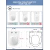 YEAUPE PRO Toilet Seat with Bidet, Toilet Seats with Soft-Close Mechanism, Non-Electric, with Self-Cleaning Double Nozzles, Separate Back and Female Cleaning (White D), 44 x 37 x 8.3 cm