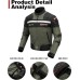 BORLENI Men’s Motorcycle Jacket, Winter Motorcycle Jacket, Textile, Windproof with Removable Lining, Protectors, Protection Jacket for Scooter, Biker, Touring, 4 Seasons, Men and Women, Olive, XXL
