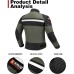 BORLENI Men’s Motorcycle Jacket, Winter Motorcycle Jacket, Textile, Windproof with Removable Lining, Protectors, Protection Jacket for Scooter, Biker, Touring, 4 Seasons, Men and Women, Olive, XXL