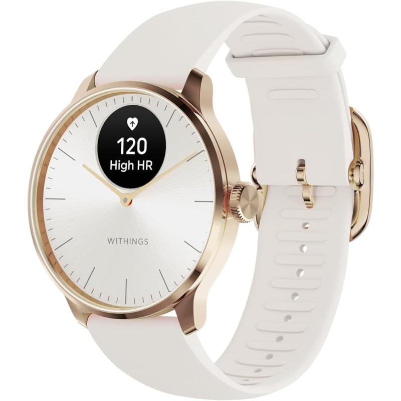 Withings ScanWatch Light Hybrid Smartwatch, 24/7 Heart Monitoring, Activity Tracking, Cycle Tracking, Sleep Monitor, Connected GPS, 30 Day Battery Life, Android & Apple Compatible