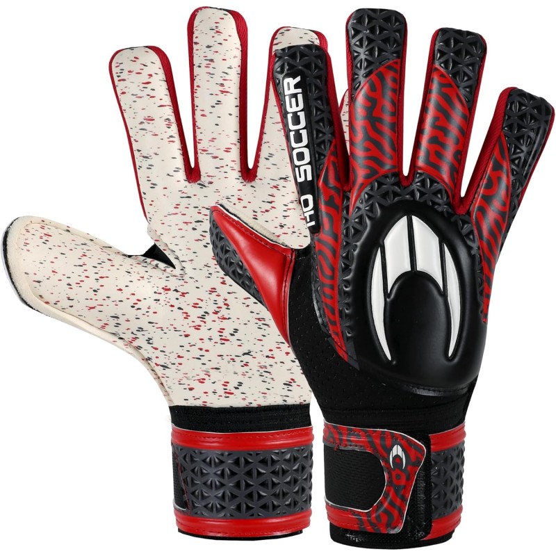 HO Soccer Initial Arena NG Red Goalkeeper Gloves, Unisex, Black/Red