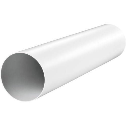 PVC Round Ventilation Pipe, Diameter 100 mm/150 mm, Length 0.5 m/1.5 m, Ab-Air Pipe, Ventilation Duct, ABS Plastic, White, Round Ventilation Duct, Supply Duct, Heating, Cooling Ventilation System