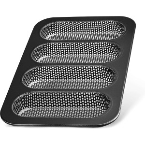 LINFELDT® Mini Baguette Baking Mould 18 x 7 cm – Non-Stick & Recipe Including – Mini Bread Baking Moulds Ideal Heat Distribution Extra Crispy Small Baking Tray 35 x 22 x 3 cm