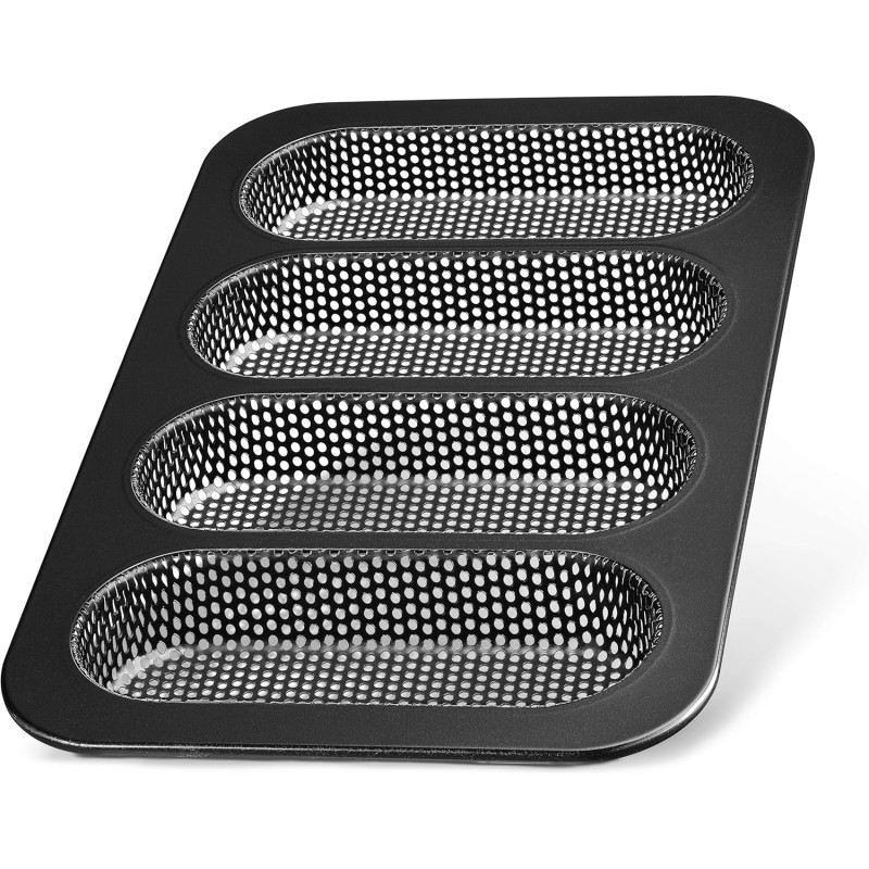 LINFELDT® Mini Baguette Baking Mould 18 x 7 cm – Non-Stick & Recipe Including – Mini Bread Baking Moulds Ideal Heat Distribution Extra Crispy Small Baking Tray 35 x 22 x 3 cm