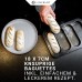 LINFELDT® Mini Baguette Baking Mould 18 x 7 cm – Non-Stick & Recipe Including – Mini Bread Baking Moulds Ideal Heat Distribution Extra Crispy Small Baking Tray 35 x 22 x 3 cm