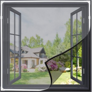 Gimars Fly Screen Window Magnet 150 x 130 cm Window Mosquito Net with Magnets Flexible Cut to Size Washable Insect Protection Magnetic Window Magnetic Frame Mosquito Screen Fly Protection White