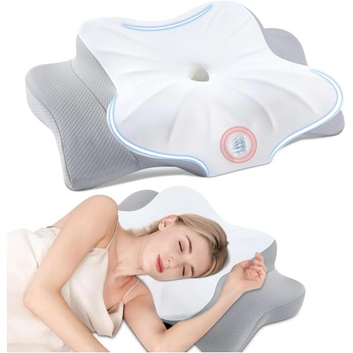 DONAMA Memory Foam Pillow - Ergonomic Side Sleeper Pillow for Hips, Back and Belly