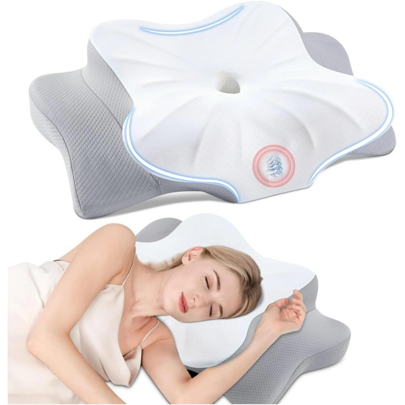 DONAMA Memory Foam Pillow - Ergonomic Side Sleeper Pillow for Hips, Back and Belly