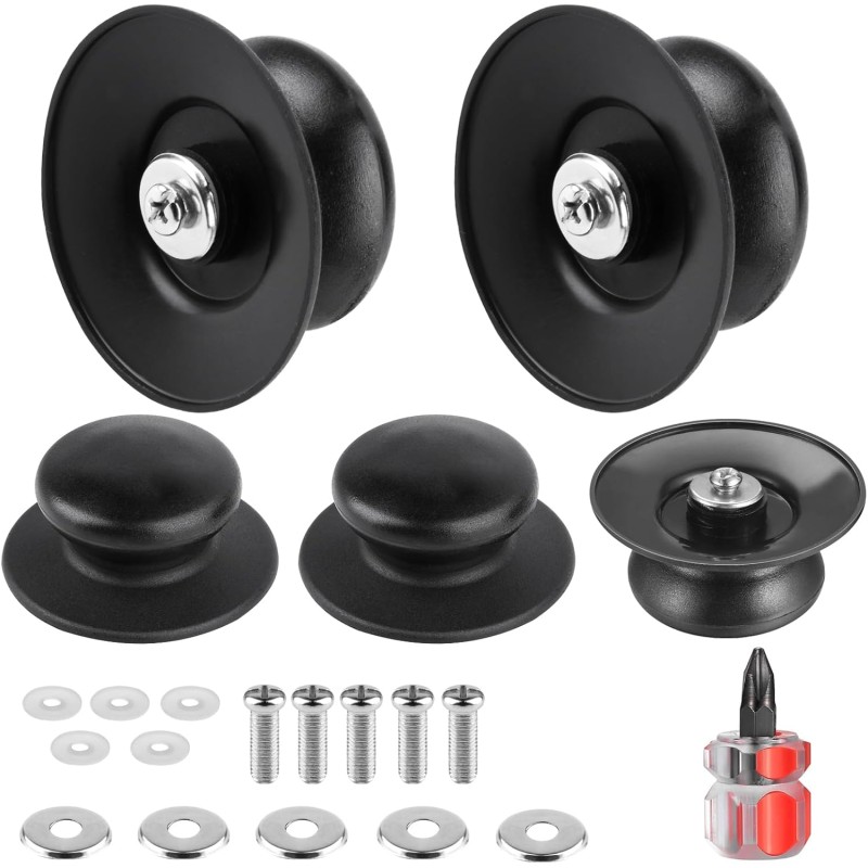 Pack of 5 Pot Lid Knobs, Universal Pot Lid Handles, Kitchen Cookware, Pan Lid Cover, Casserole Handle, Replacement Knobs, Handles for Frying Pan, Pot Lid Lid