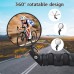 AiQInu Bicycle Mirror, HD Glass Convex Lens Bicycle Mirror for Handlebar 18-22 mm, 360° Rotating Bicycle Rear View Mirror for Bicycle, Mountain Bike, Road Bike (Pack of 2)