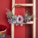 LOMOHOO Door Wreath Decorative Artificial Flowers Wreath Garland Welcome Garland Door Wreath Autumn Wall Wreath Metal Decorative Rings for Wedding Living Room