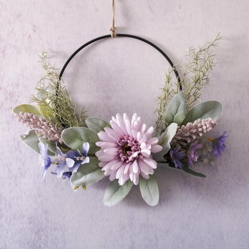 LOMOHOO Door Wreath Decorative Artificial Flowers Wreath Garland Welcome Garland Door Wreath Autumn Wall Wreath Metal Decorative Rings for Wedding Living Room