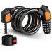 AiQInu Bicycle Lock Combination Lock 120 cm / 12 mm Cable Lock Security Level Very High 5-Digit Combination Lock for Bicycle Tricycle Scooter