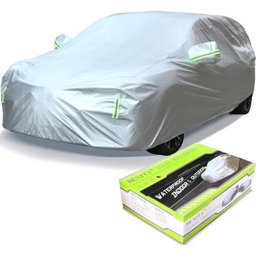 BEXITA Car Cover SUV Waterproof Car Cover Winter Outdoor & Indoor – Rain, Snow, Hail, Sun, UV Protection, Universal Fit for SUV, Size S: Max 445 cm